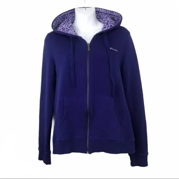 Champion women Zip up purple Hoodie S - Picture 2 of 13